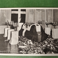 Christian d. X bisættelse postkort Roskilde domkirke. genbrug